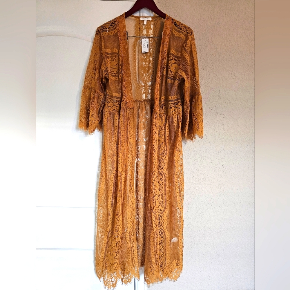 Maurices lace duster, mustard color